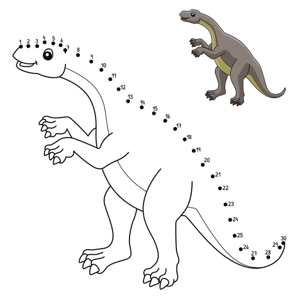 Dot to Dot Lufengosaurus Dinosaur Isolated — Stockový vektor