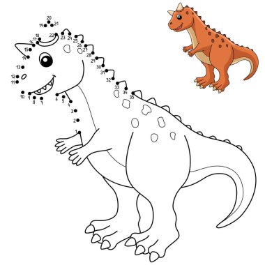 Dot to Dot Carnotaurus Dinozor Rengi İzole Edildi 
