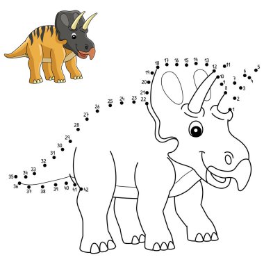 Nokta Zuniceratops Dinozor Renklendirme Sayfası 