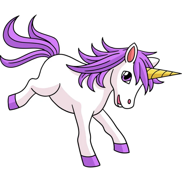 Unicorn In Candy Land Cartoon Colored Clipart — 스톡 벡터