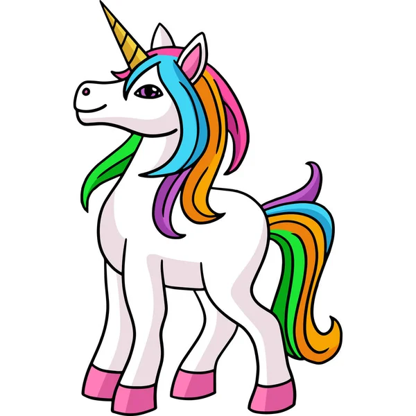  Mantar Çizgi Filminin Önünde Tek Boynuzlu At 