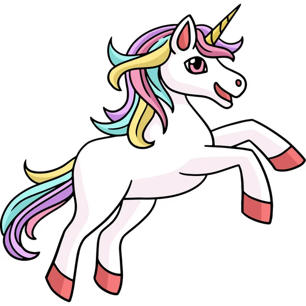 Unicorn Uzay Çizgi Filmi Renkli Clipart İllüstrasyonu