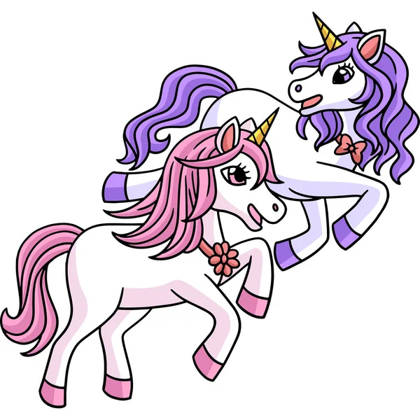 Tek Boynuzlu At Bir Arkadaş Çizgi Filmi Renkli Clipart 