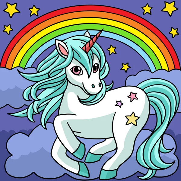 Gökkuşağı Çizimleri Altında Tek Boynuzlu At