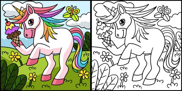 Unicorn Holding Dondurma Renkli Resimler
