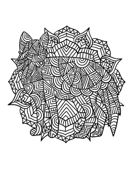 Coloriages Fox Mandala pour adultes — Image vectorielle