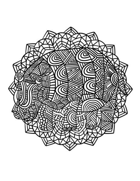 Hippopotamus Mandala Coloring Pages for Adults — Stockvektor