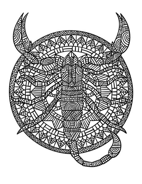 Scorpion Mandala Coloring Pages for Adults — Stock vektor