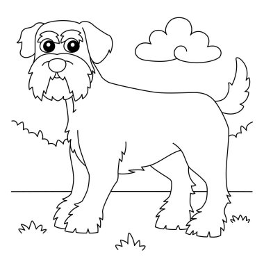 Çocuklar için Schnauzer Köpek Boyama Sayfası