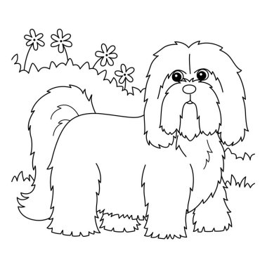 Çocuklar için Lhasa Onaylı Köpek Boyama Sayfası