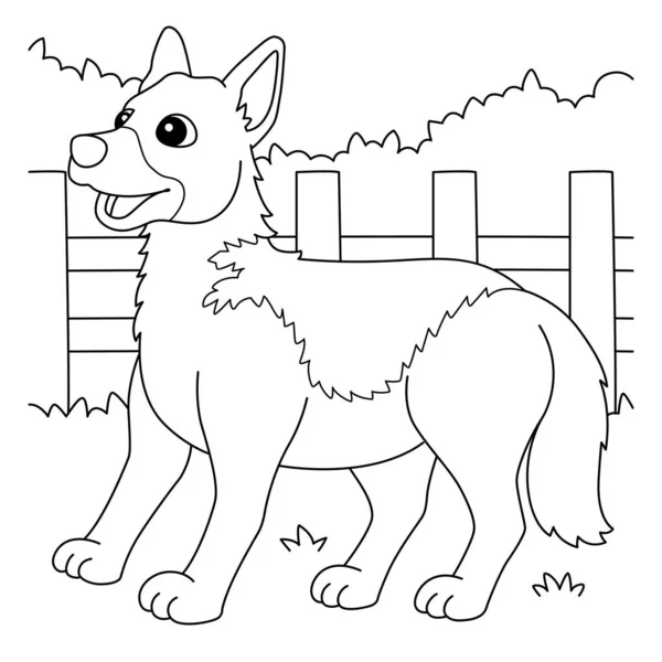 German Shepherd Dog Coloring Page for Kids — Wektor stockowy