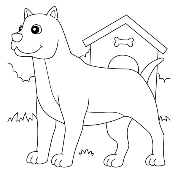 Pitbull Dog χρωματισμός σελίδα για τα παιδιά — Διανυσματικό Αρχείο