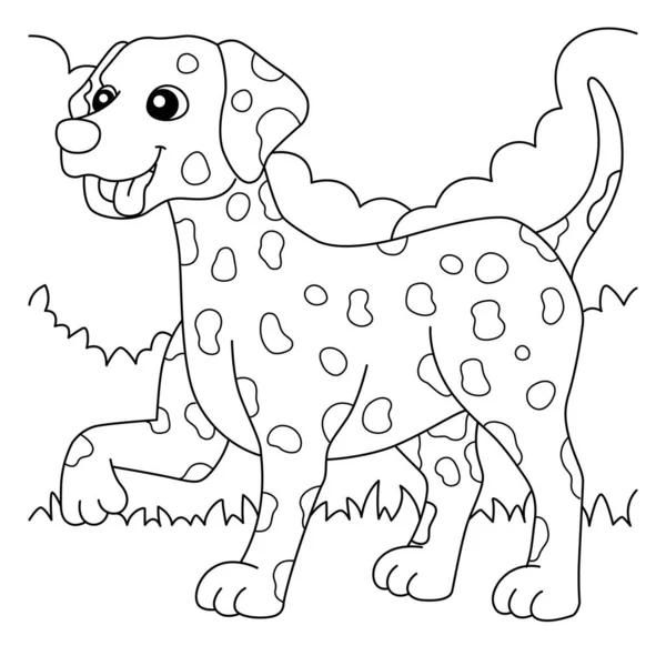 Dalmatiner Hund Malseite für Kinder — Stockvektor