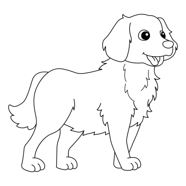 Golden Retriever Dog Coloring Page for Kids — Stock vektor