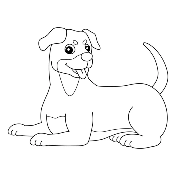 Rottweiler Dog Coloring Page Isolated for Kids — 图库矢量图片