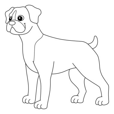 Çocuklar için Boksör Köpek Boyama Sayfası