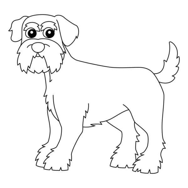 Schnauzer Dog Coloring Page Isolated for Kids — Stock Vector