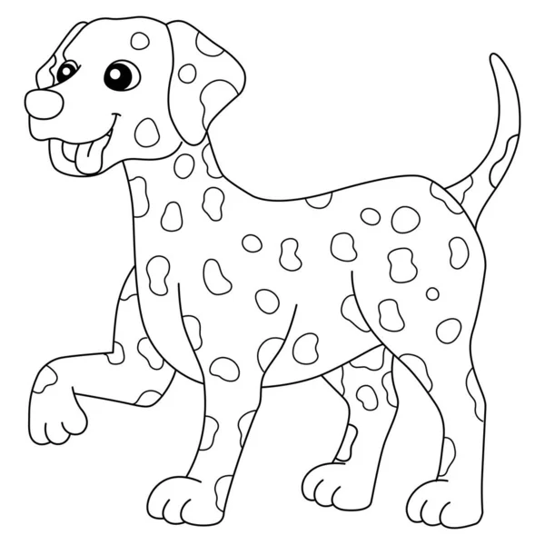 Página de coloração de cão dálmata isolada para crianças — Vetor de Stock