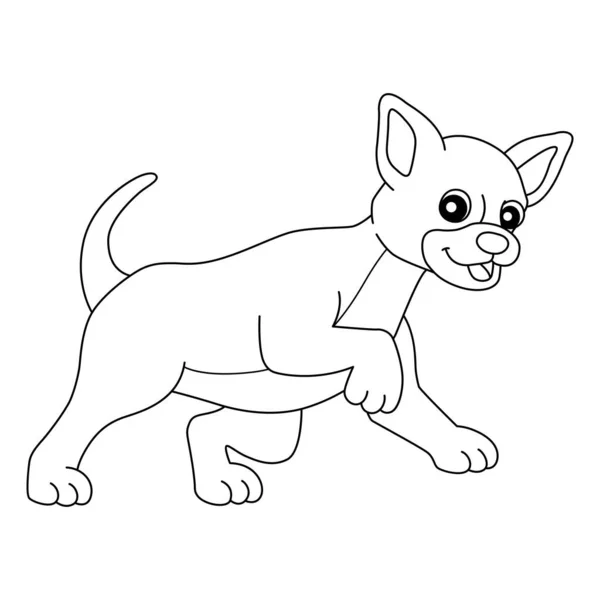 Coloriage Chihuahua pour chien isolé pour enfants — Image vectorielle