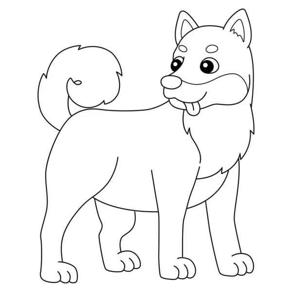 Shiba Inu Dog Coloring Page Isolated for Kids — Vector de stock