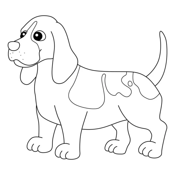 Basset Hound Dog Coloring Page Isolated for Kids — Stock Vector