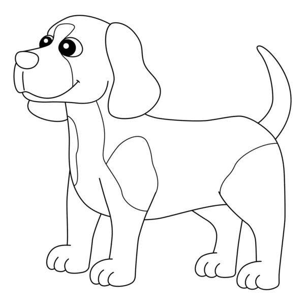 Beagle Dog Coloring Page Isolated for Kids — Image vectorielle