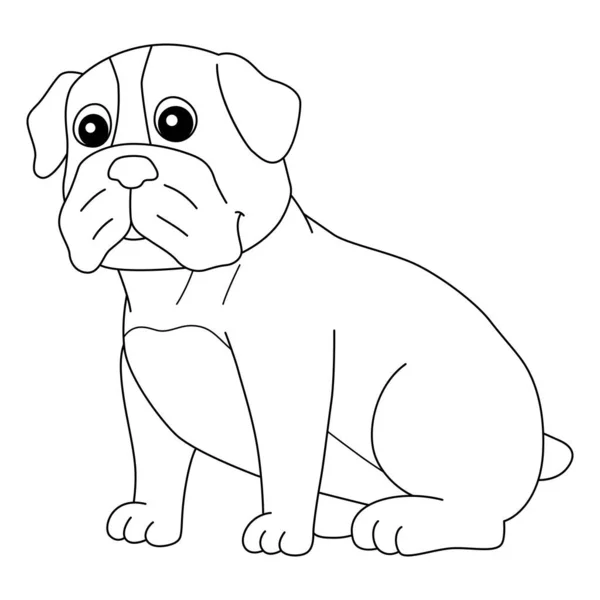 Bulldog Dog Coloring Page Isolated for Kids — стоковый вектор