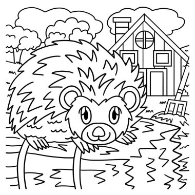 Çocuklar için Kirpi Boyama Sayfası