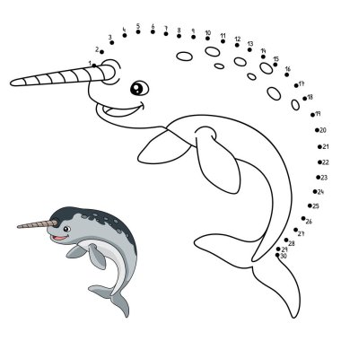 Çocuklar için Dot to Dot Denizgergedanı Boyama Sayfası