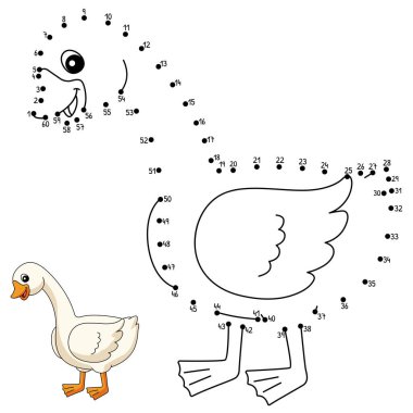 Çocuklar için Nokta Kaz Boyama Sayfası