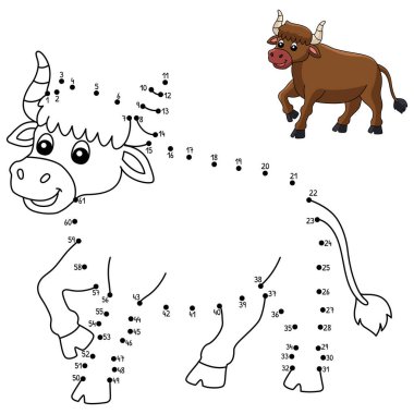 Çocuklar için Nokta Öküz Boyama Sayfası