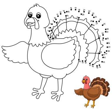 Nokta Noktası Çocuklar için Türkiye Boyama Sayfası