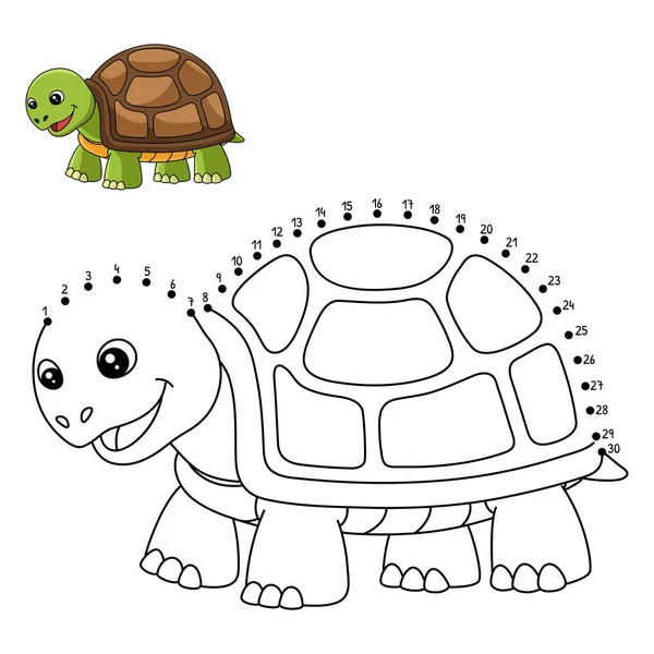 为儿童而设的点对点龟彩色纸 — 图库矢量图片