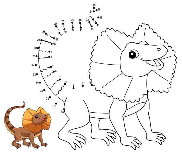 Nokta İşaretli Boyalı Kertenkele Boyama Sayfası 