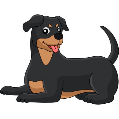 Bu karikatür parçası Rottweiler çizimini gösteriyor.