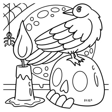 Bir karganın sevimli ve komik renkli sayfası. Çocuklar için saatlerce boyama eğlencesi sağlıyor. Renklendirmek için, bu sayfa çok kolaydır. Küçük çocuklar ve yeni yürümeye başlayanlar için uygun..
