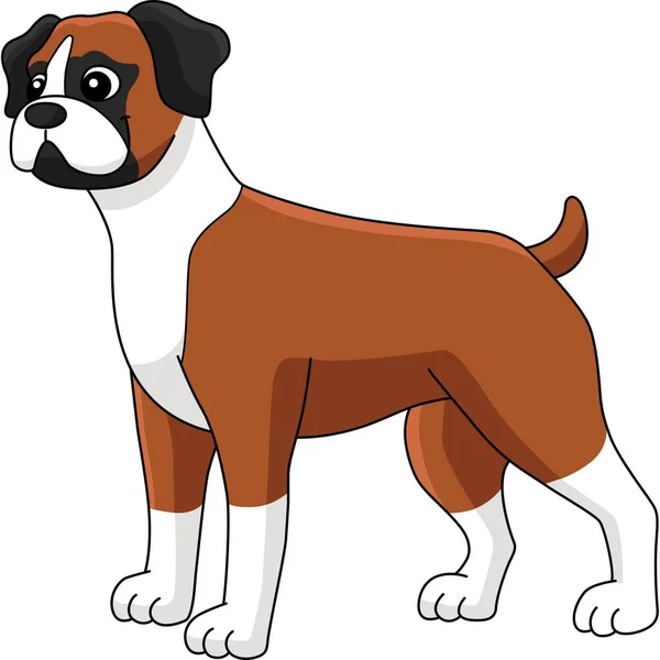 Dieser Cartoon Clip Zeigt Eine Boxerhund Illustration — Stockvektor