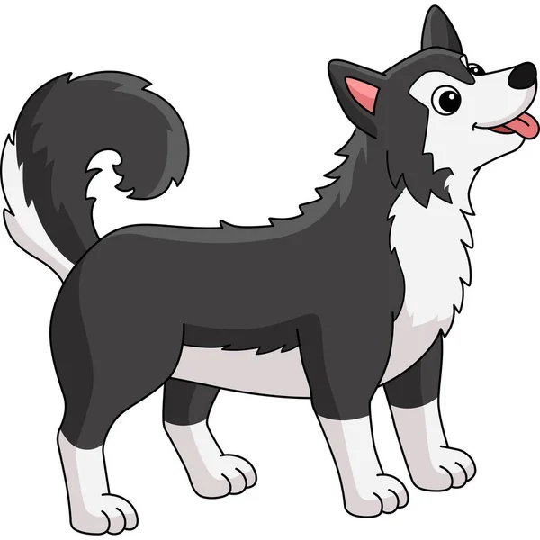 Dieser Cartoon Clip Zeigt Eine Siberian Husky Illustration — Stockvektor