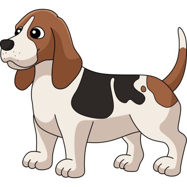 Bu karikatür bir Basset Hound illüstrasyonunu gösteriyor.