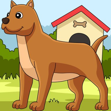 Bu karikatür bir Pitbull çizimi gösteriyor..