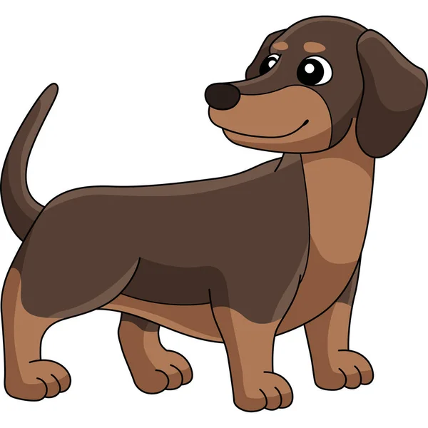 Este Clipart Desenhos Animados Mostra Uma Ilustração Dachshund — Vetor de Stock