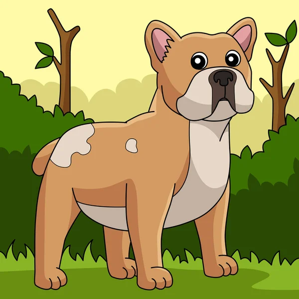 Deze Cartoon Clipart Toont Een Franse Bulldog Illustratie — Stockvector
