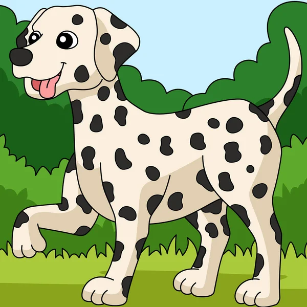 Denna Tecknade Clipart Visar Dalmatisk Illustration — Stock vektor