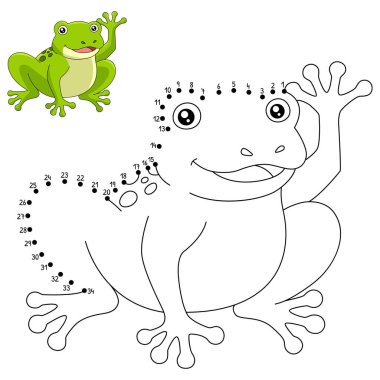 Şirin ve komik bir kurbağanın nokta boyama sayfasını birleştirir. Çocuklar için saatlerce boyama eğlencesi sağlıyor. Renklendirmek için, bu sayfa çok kolaydır. Küçük çocuklar ve yeni yürümeye başlayanlar için uygun..