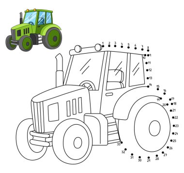 Sevimli ve komik bir şekilde traktörün nokta boyama sayfasını birleştiriyor. Çocuklar için saatlerce boyama eğlencesi sağlıyor. Renklendirmek için, bu sayfa çok kolaydır. Küçük çocuklar ve yeni yürümeye başlayanlar için uygun..
