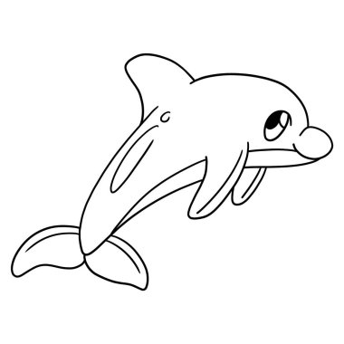 Bir yunusun sevimli ve komik renkli sayfası. Çocuklar için saatlerce boyama eğlencesi sağlıyor. Renklendirmek için, bu sayfa çok kolaydır. Küçük çocuklar ve yeni yürümeye başlayanlar için uygun..