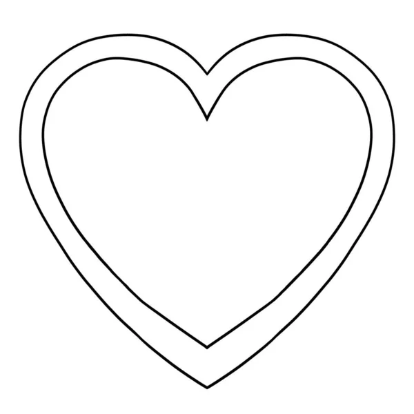 Μια Χαριτωμένη Και Αστεία Σελίδα Χρωματισμού Μιας Μεγάλης Καρδιάς Παρέχει — Διανυσματικό Αρχείο
