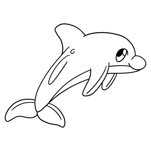 Cute Funny Coloring Page Dolphin Provides Hours Coloring Fun Children — Stock Vector