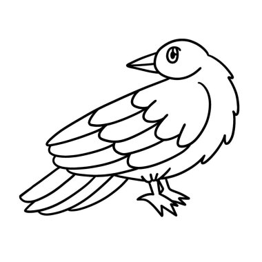 Bir karganın sevimli ve komik renkli sayfası. Çocuklar için saatlerce boyama eğlencesi sağlıyor. Renklendirmek için, bu sayfa çok kolaydır. Küçük çocuklar ve yeni yürümeye başlayanlar için uygun..