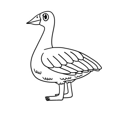 Şirin ve komik renkli bir kaz sayfası. Çocuklar için saatlerce boyama eğlencesi sağlıyor. Renklendirmek için, bu sayfa çok kolaydır. Küçük çocuklar ve yeni yürümeye başlayanlar için uygun..